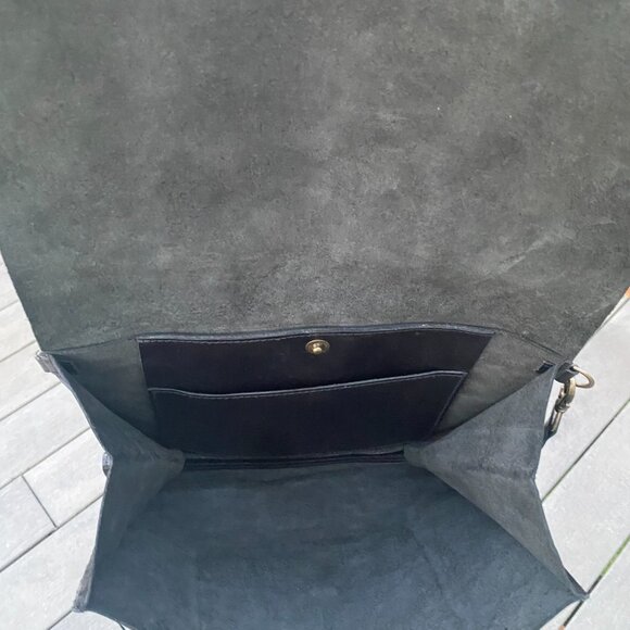 Joji & Co + VEERA Shoulder Bag Handmade Leather Black Messenger Style - Picture 5 of 7